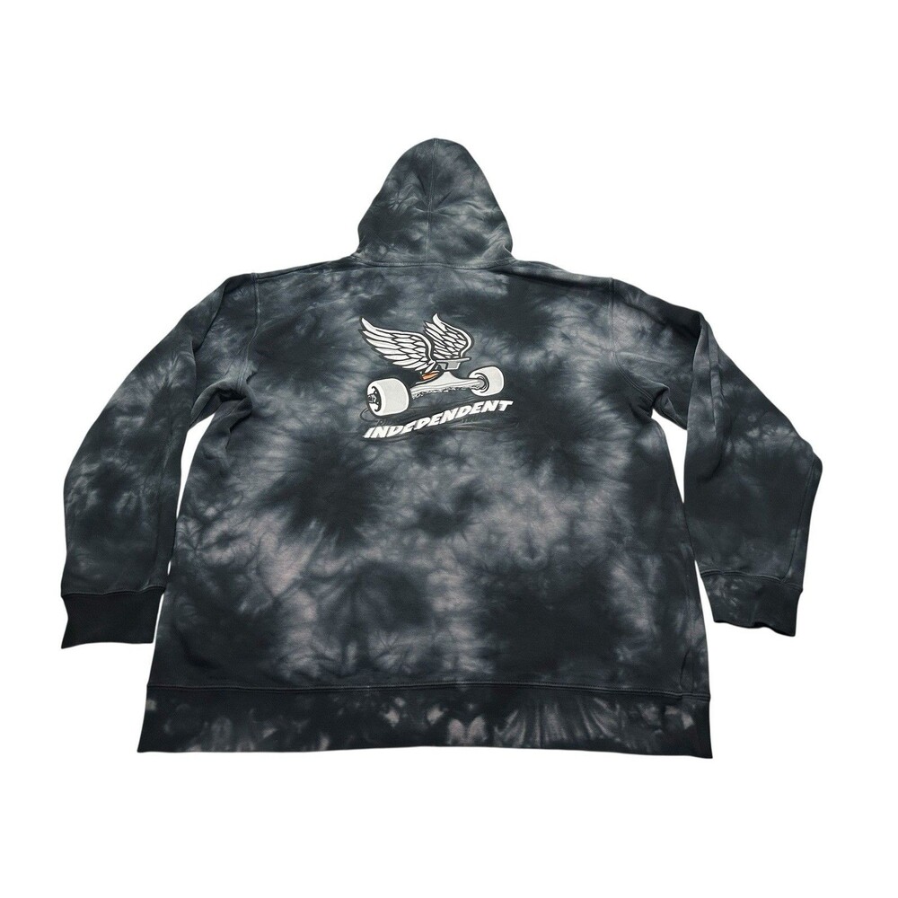 Men's Independent Trucks Take Flight Tie Dye Hoodie Size XL Black Grey